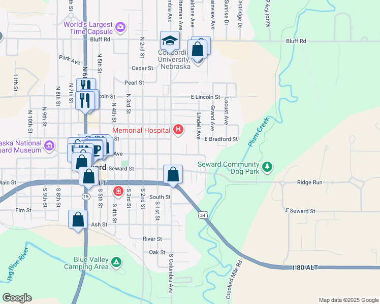 map of restaurants, bars, coffee shops, grocery stores, and more near 234 Greenwood Avenue in Seward