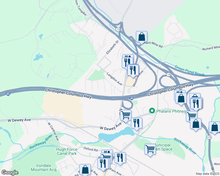 map of restaurants, bars, coffee shops, grocery stores, and more near 212 Eastview in Wharton