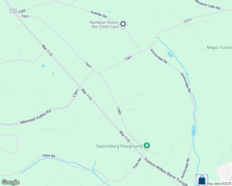 map of restaurants, bars, coffee shops, grocery stores, and more near 1606 Bonser Road in Saylorsburg