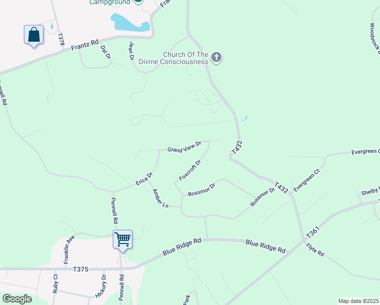 map of restaurants, bars, coffee shops, grocery stores, and more near 1526 Grand View Drive in Saylorsburg