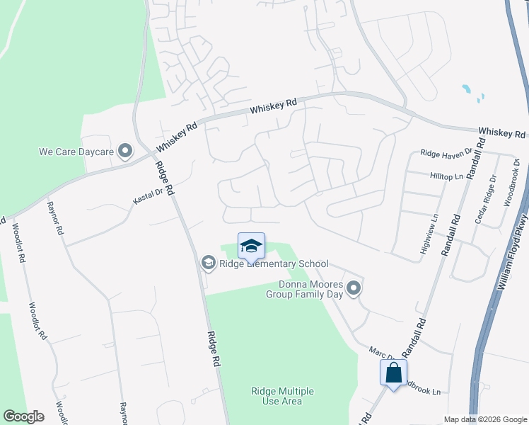 map of restaurants, bars, coffee shops, grocery stores, and more near 475 Stratford Lane in Ridge
