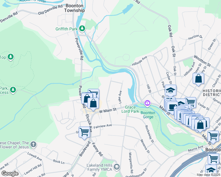 map of restaurants, bars, coffee shops, grocery stores, and more near 171 Chestnut Street in Boonton