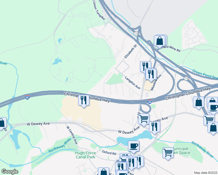 map of restaurants, bars, coffee shops, grocery stores, and more near 1485 Topside in Wharton