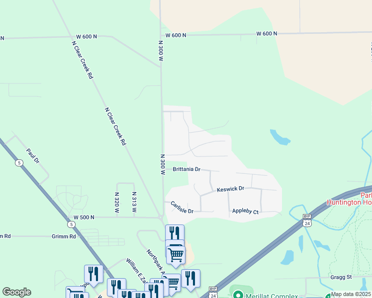 map of restaurants, bars, coffee shops, grocery stores, and more near 336 Crown Hill Drive in Huntington