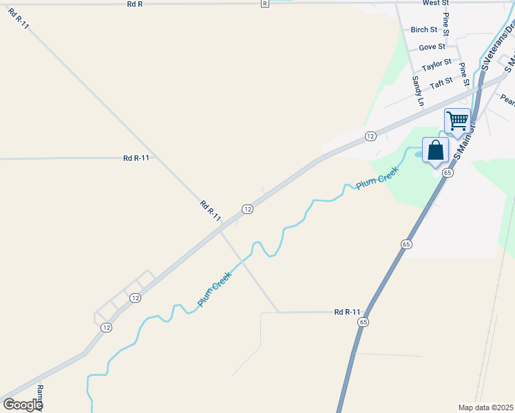 map of restaurants, bars, coffee shops, grocery stores, and more near 11233 Ohio 12 in Columbus Grove