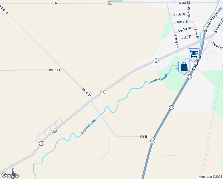 map of restaurants, bars, coffee shops, grocery stores, and more near 11233 Ohio 12 in Columbus Grove