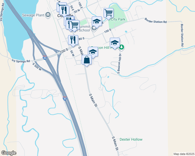 map of restaurants, bars, coffee shops, grocery stores, and more near 265 Old Farm Lane in Coalville