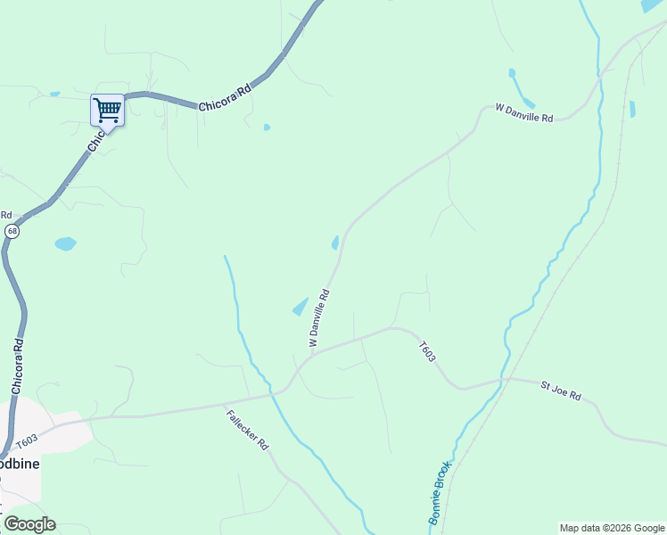 map of restaurants, bars, coffee shops, grocery stores, and more near 525 West Danville Road in Chicora