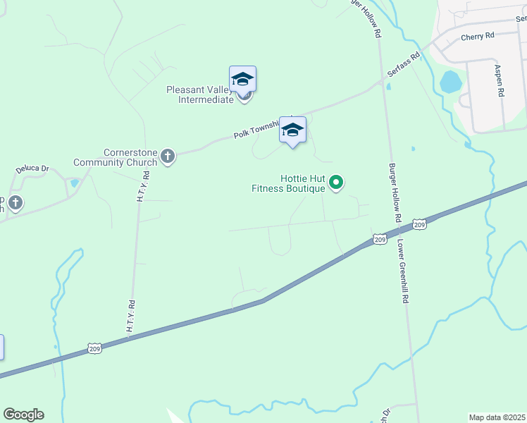 map of restaurants, bars, coffee shops, grocery stores, and more near 6 Grassy Road in Monroe County