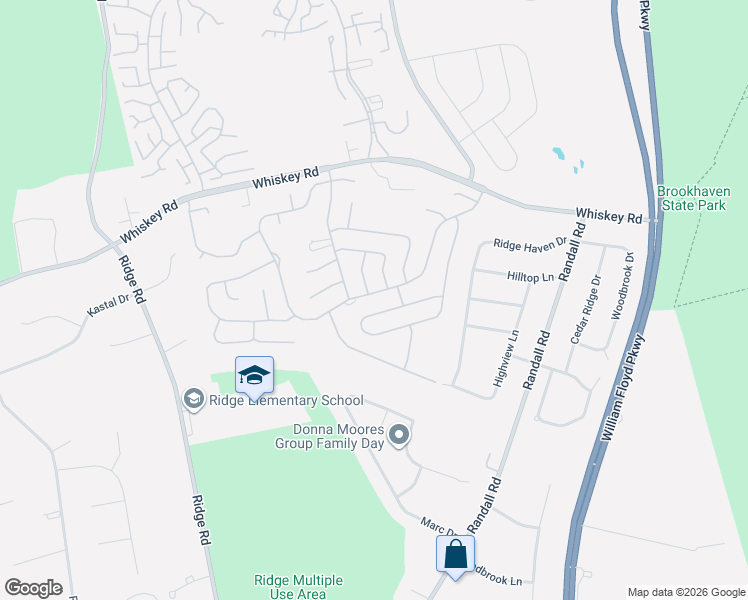 map of restaurants, bars, coffee shops, grocery stores, and more near 335 Brownfield Drive in Ridge