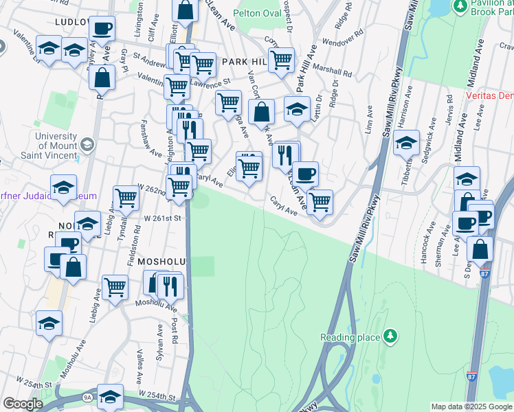 map of restaurants, bars, coffee shops, grocery stores, and more near in 