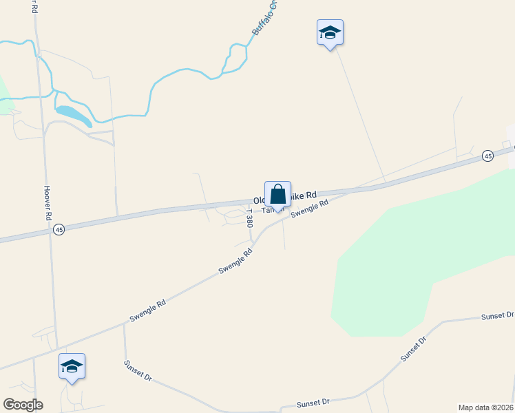 map of restaurants, bars, coffee shops, grocery stores, and more near 52 Tan Lane in Mifflinburg