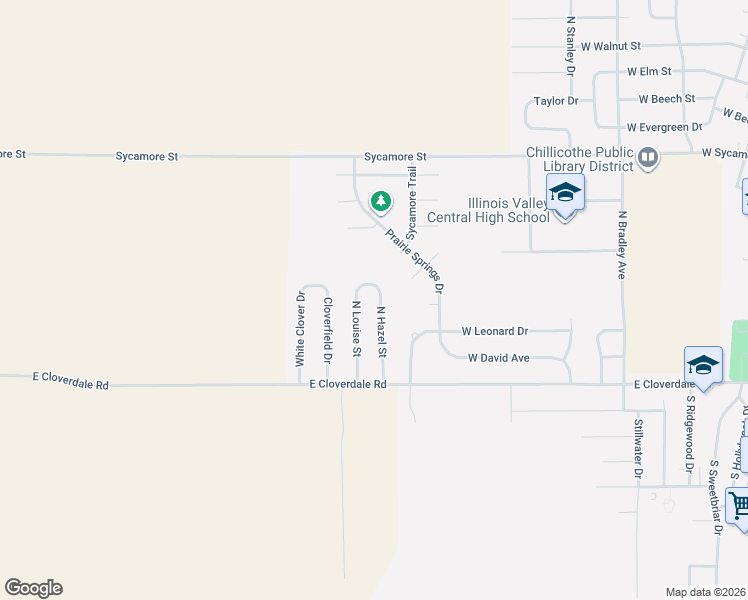 map of restaurants, bars, coffee shops, grocery stores, and more near 1913 North Hazel Street in Chillicothe