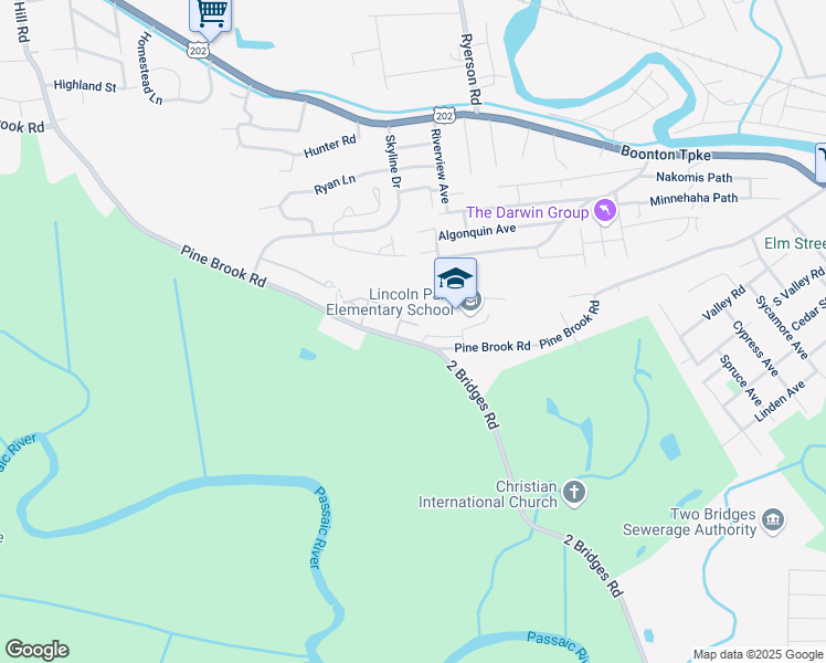 map of restaurants, bars, coffee shops, grocery stores, and more near 132 Stonyridge Drive in Lincoln Park
