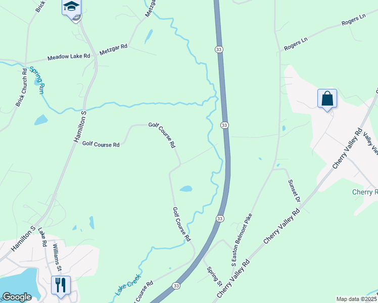 map of restaurants, bars, coffee shops, grocery stores, and more near 113 Capone Lane in Saylorsburg