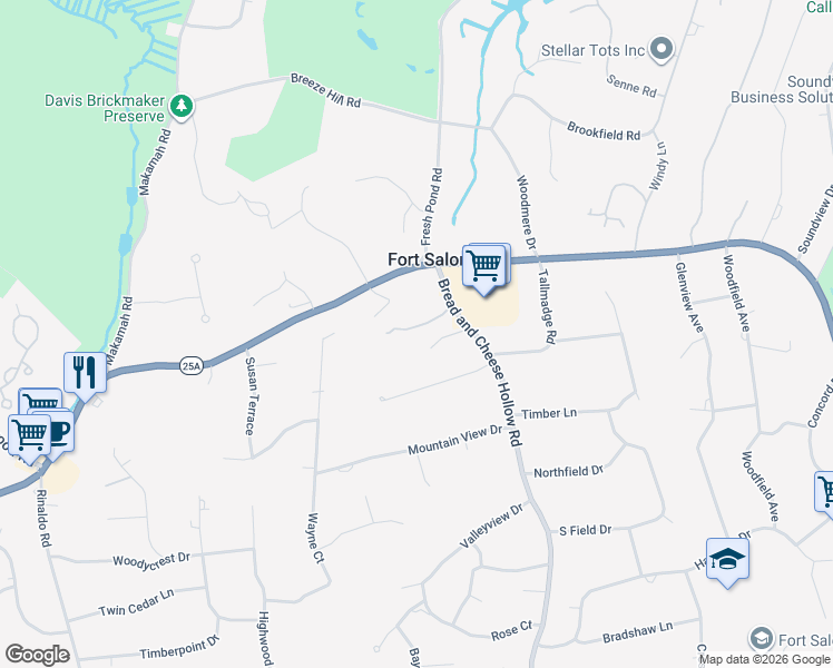 map of restaurants, bars, coffee shops, grocery stores, and more near 17 Creston Terrace in Northport