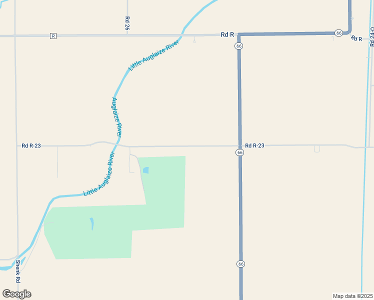 map of restaurants, bars, coffee shops, grocery stores, and more near 25771 Road R-23 in Delphos