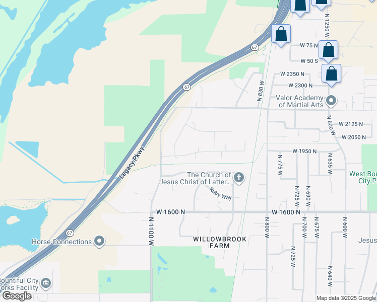 map of restaurants, bars, coffee shops, grocery stores, and more near 988 West 1950 North in West Bountiful