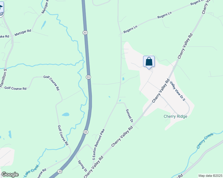 map of restaurants, bars, coffee shops, grocery stores, and more near 241 South Easton Belmont Pike in Saylorsburg