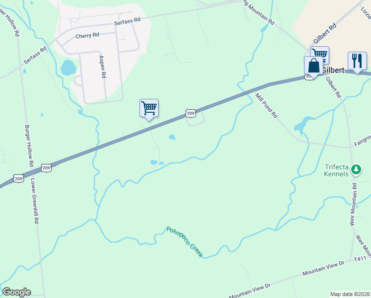 map of restaurants, bars, coffee shops, grocery stores, and more near 8 Horseshoe Drive in Effort