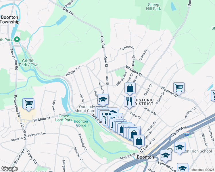 map of restaurants, bars, coffee shops, grocery stores, and more near 700 Hillside Avenue in Boonton