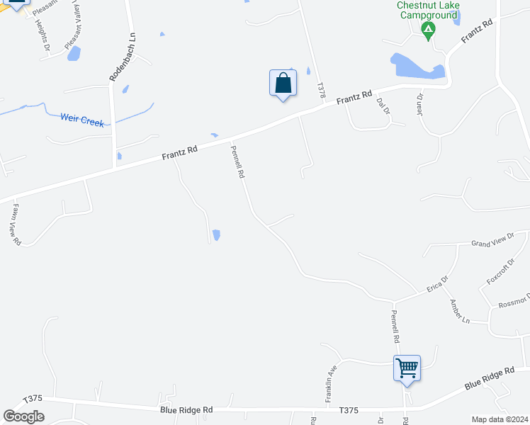 map of restaurants, bars, coffee shops, grocery stores, and more near 1378 Pennell Road in Saylorsburg
