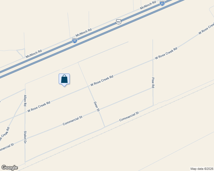 map of restaurants, bars, coffee shops, grocery stores, and more near 7410 West Rose Creek Road in Winnemucca