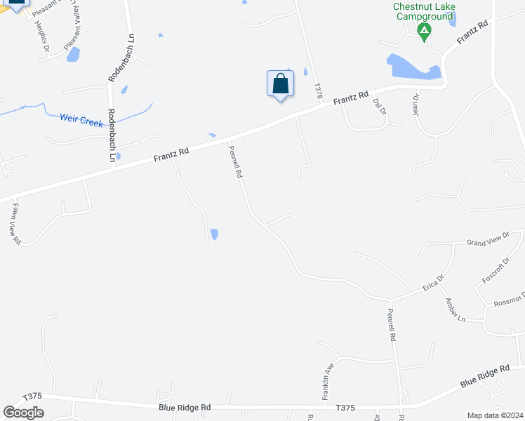 map of restaurants, bars, coffee shops, grocery stores, and more near 1378 Pennell Road in Saylorsburg