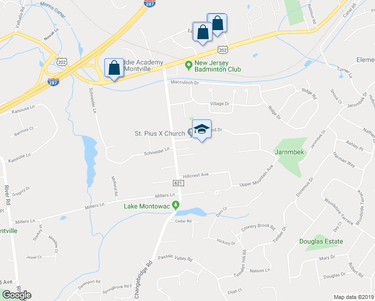 map of restaurants, bars, coffee shops, grocery stores, and more near 28 A Changebridge Road in Montville