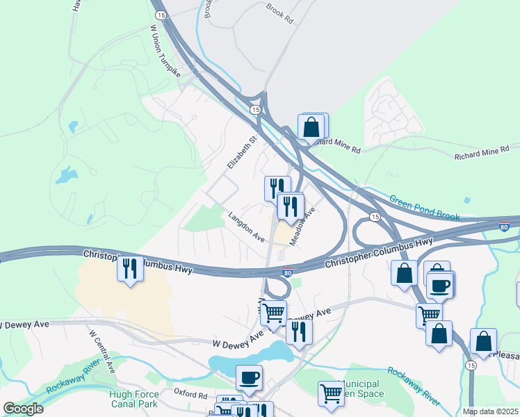 map of restaurants, bars, coffee shops, grocery stores, and more near 371 North Main Street in Wharton