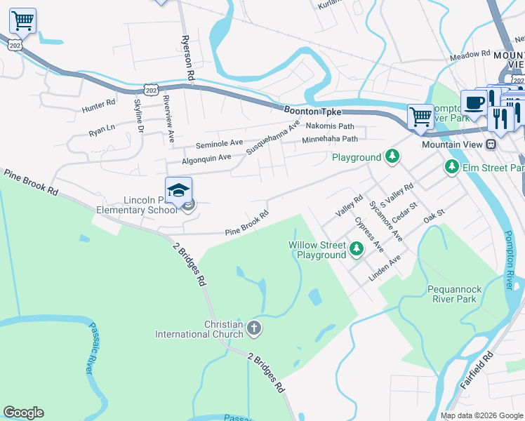 map of restaurants, bars, coffee shops, grocery stores, and more near 144 Pine Brook Road in Lincoln Park