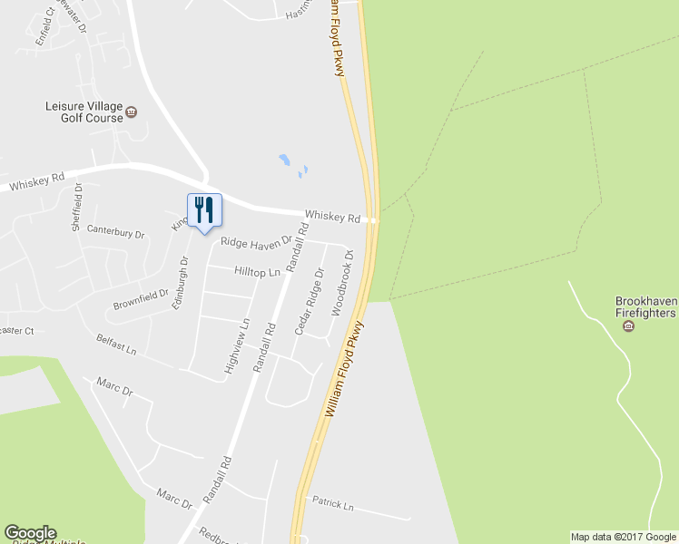 map of restaurants, bars, coffee shops, grocery stores, and more near 14 Woodbrook Drive in Ridge