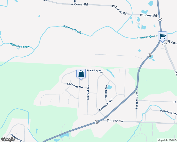 map of restaurants, bars, coffee shops, grocery stores, and more near 8861 3051 in Canal Fulton