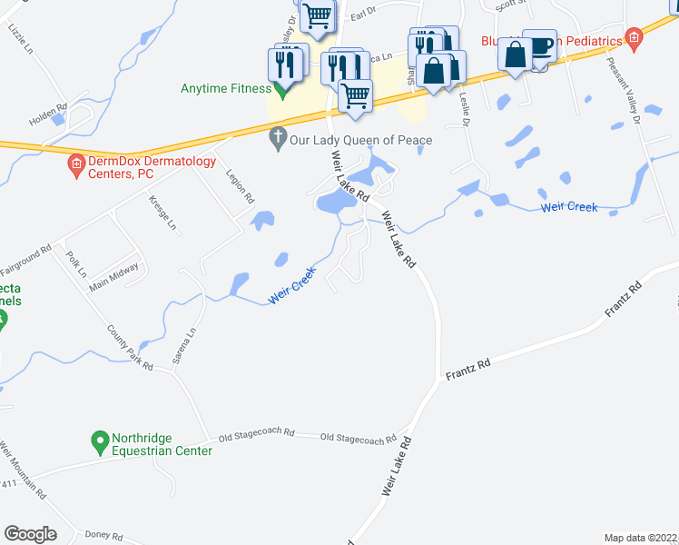 map of restaurants, bars, coffee shops, grocery stores, and more near 5154 Hickory Lane in Gilbert