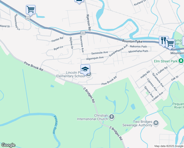 map of restaurants, bars, coffee shops, grocery stores, and more near 274 Pine Brook Road in Lincoln Park