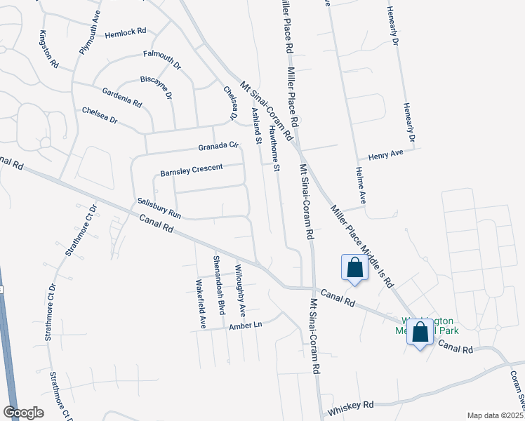map of restaurants, bars, coffee shops, grocery stores, and more near 30 Ashland Street in Mount Sinai