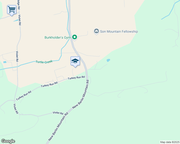 map of restaurants, bars, coffee shops, grocery stores, and more near 2808 New Berlin Mountain Road in Mifflinburg