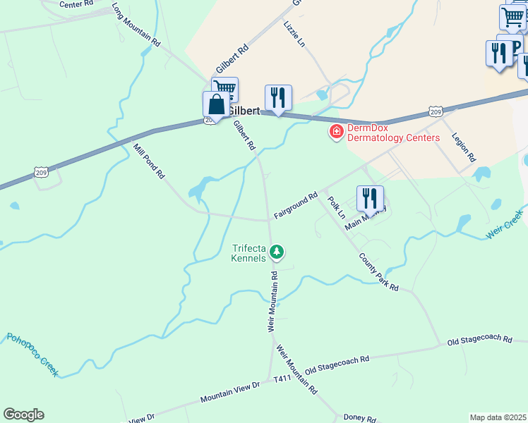 map of restaurants, bars, coffee shops, grocery stores, and more near 561 Gilbert Road in Gilbert