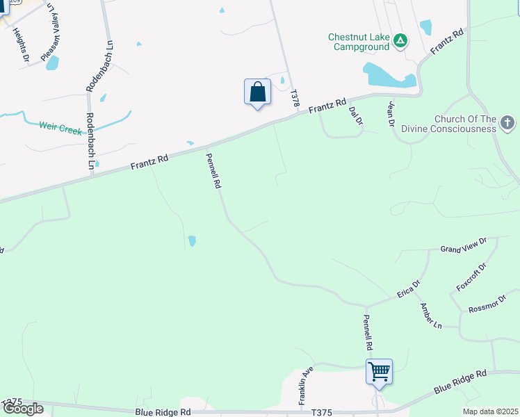 map of restaurants, bars, coffee shops, grocery stores, and more near 5223 Mountain Top Drive South in Saylorsburg