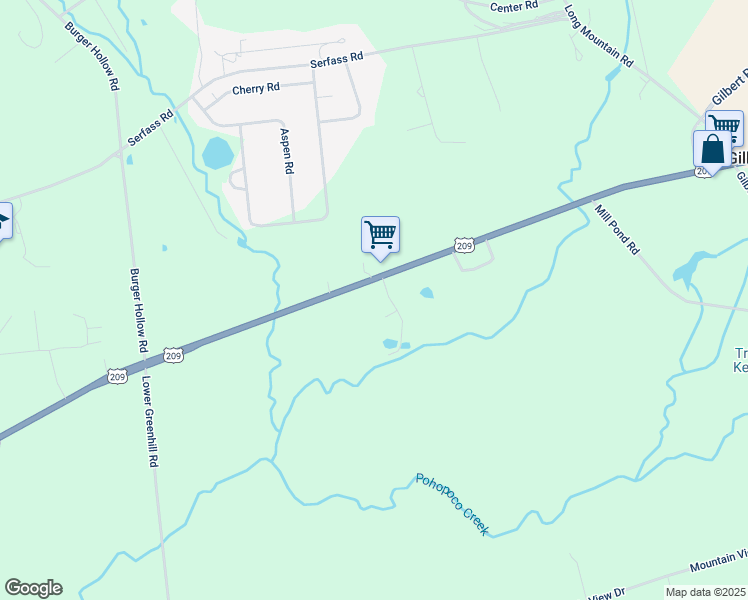 map of restaurants, bars, coffee shops, grocery stores, and more near 36-39 Rte 209 in Gilbert