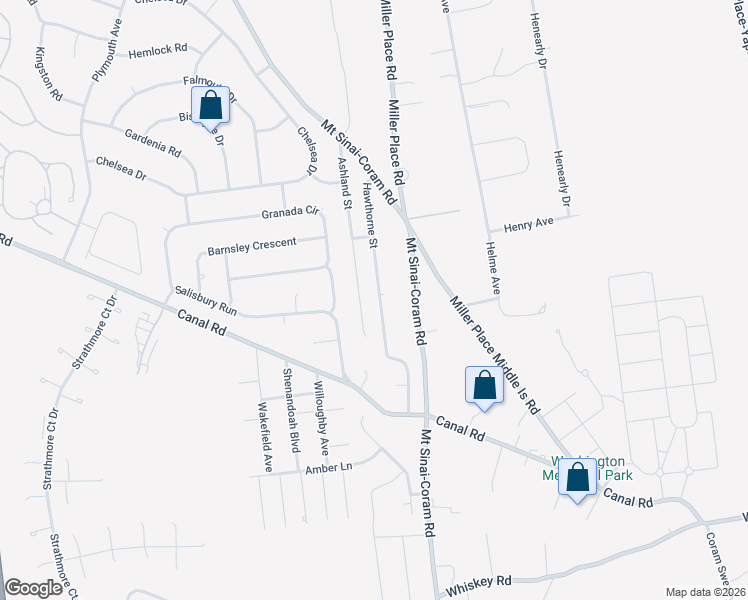 map of restaurants, bars, coffee shops, grocery stores, and more near 22 Hawthorne Street in Mount Sinai