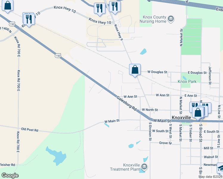 map of restaurants, bars, coffee shops, grocery stores, and more near 313 Galesburg Road in Knoxville