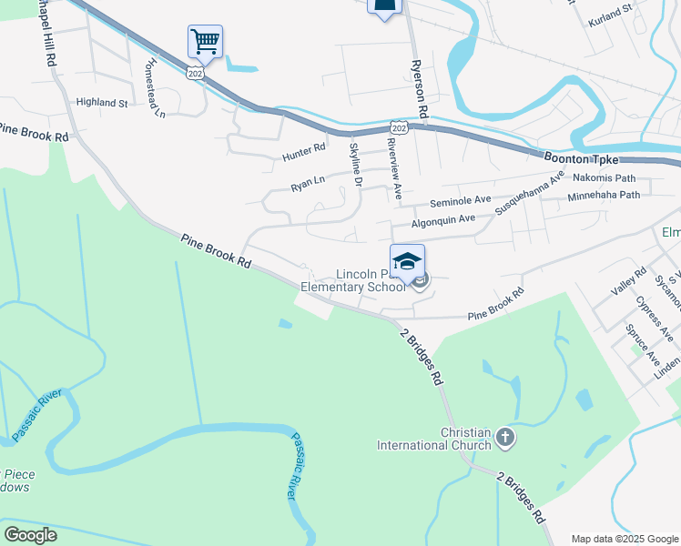 map of restaurants, bars, coffee shops, grocery stores, and more near 41 Stonyridge Drive in Lincoln Park