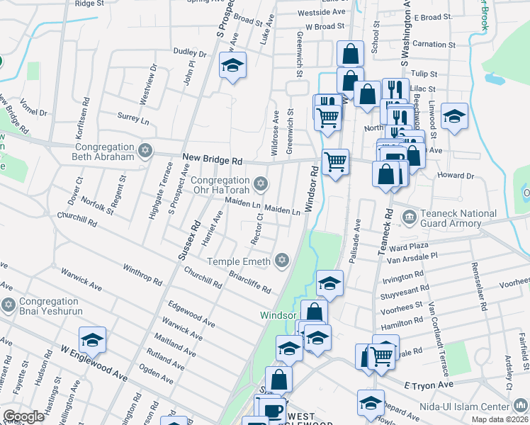 map of restaurants, bars, coffee shops, grocery stores, and more near 42 Lee Place in Bergenfield