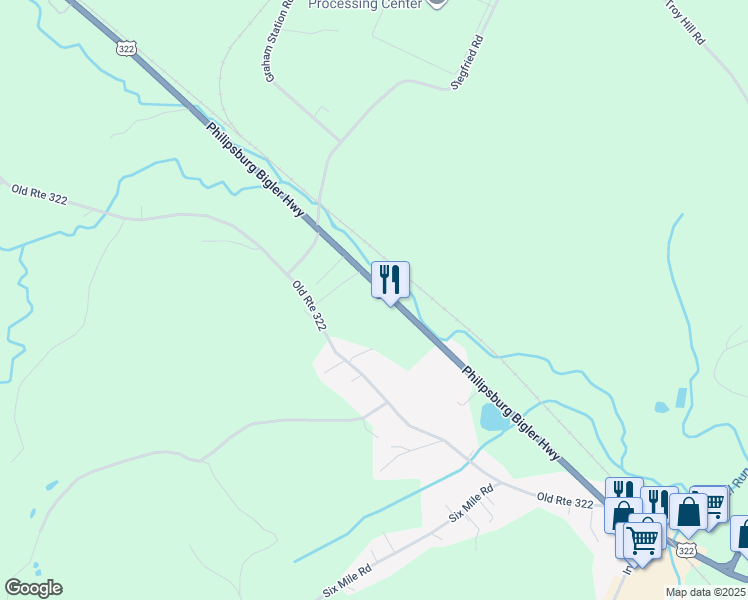 map of restaurants, bars, coffee shops, grocery stores, and more near 1849 Philipsburg Bigler Highway in Philipsburg