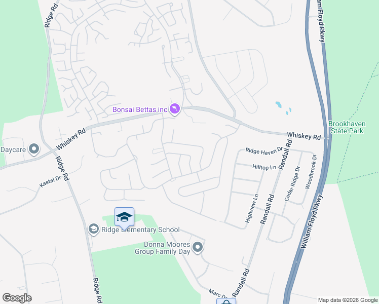 map of restaurants, bars, coffee shops, grocery stores, and more near 198 Canterbury Drive in Ridge