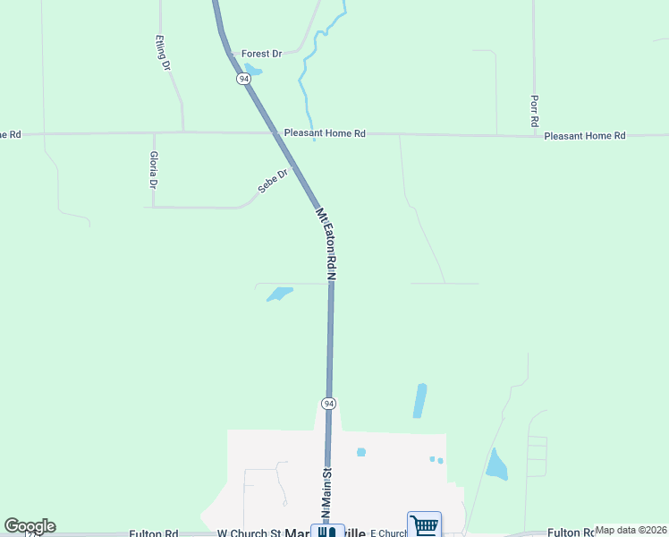 map of restaurants, bars, coffee shops, grocery stores, and more near 9182 Mount Eaton Road North in Marshallville