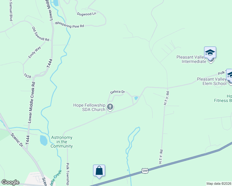 map of restaurants, bars, coffee shops, grocery stores, and more near 191 Victoria Arms Circle in Kunkletown