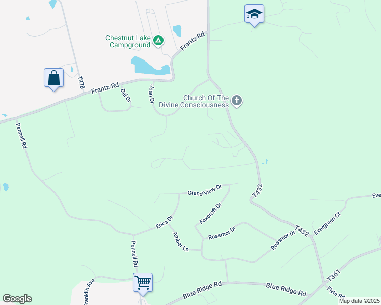 map of restaurants, bars, coffee shops, grocery stores, and more near 1540 Edge Hill Road in Brodheadsville