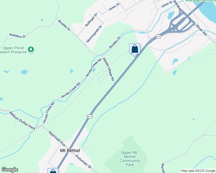 map of restaurants, bars, coffee shops, grocery stores, and more near 2850 North Delaware Drive in Mount Bethel